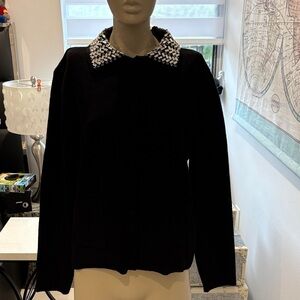 Marled Black and White Women's Cardigan Sweater